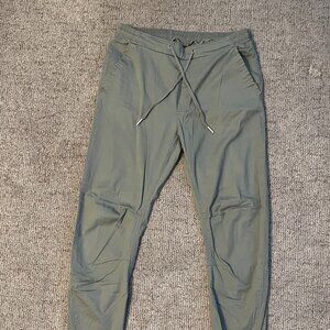 Olive-Colored Tapered Pant with Drawstring- Light Stretch - Excellent Condition